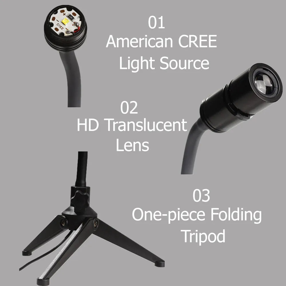 2 in 1 Earth and Moon star projector lamp with adjustable hose bracket on a table