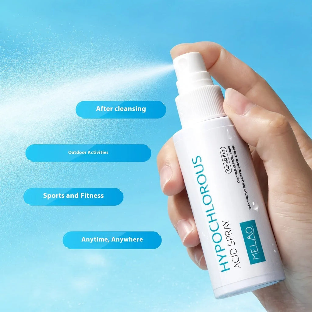 60ml hypochlorous acid facial soothing spray bottle for redness relief and daily skin barrier support
