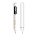 Electric home beauty laser fleck removal pen in white with USB cable and needle accessories