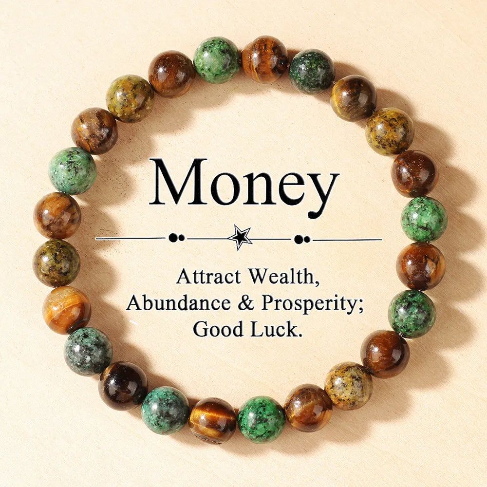 Handmade Tigereye stone bracelet with 18mm flower design in L1805 colour