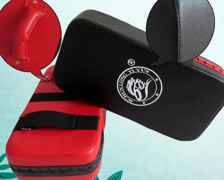 Square red and black taekwondo foot target training pad measuring 40x20x10cm