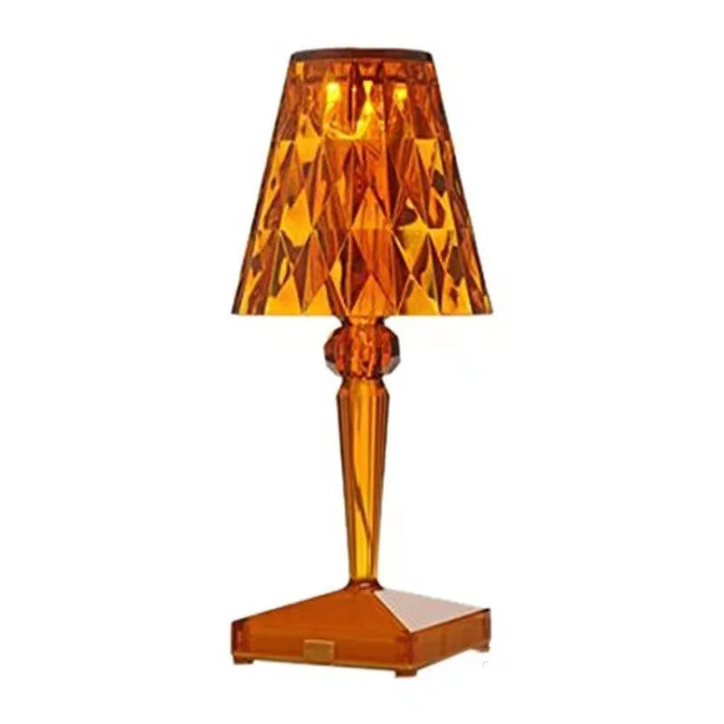 Rose gold portable touch night light with acrylic lamp holder and touch dimming control