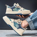 Men's casual canvas shoes in Milan green colour with round toe and flat heel design