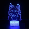White square base LED desk lamp showing multi-colour gradient illumination on acrylic panel.