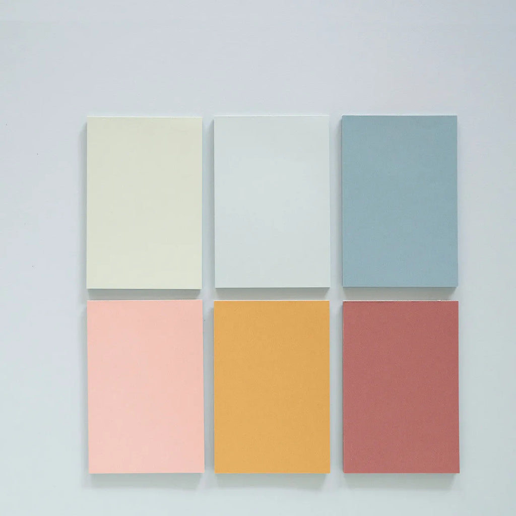 Pack of 150 coloured sticky notes in six colours, each measuring 12cm by 8cm.