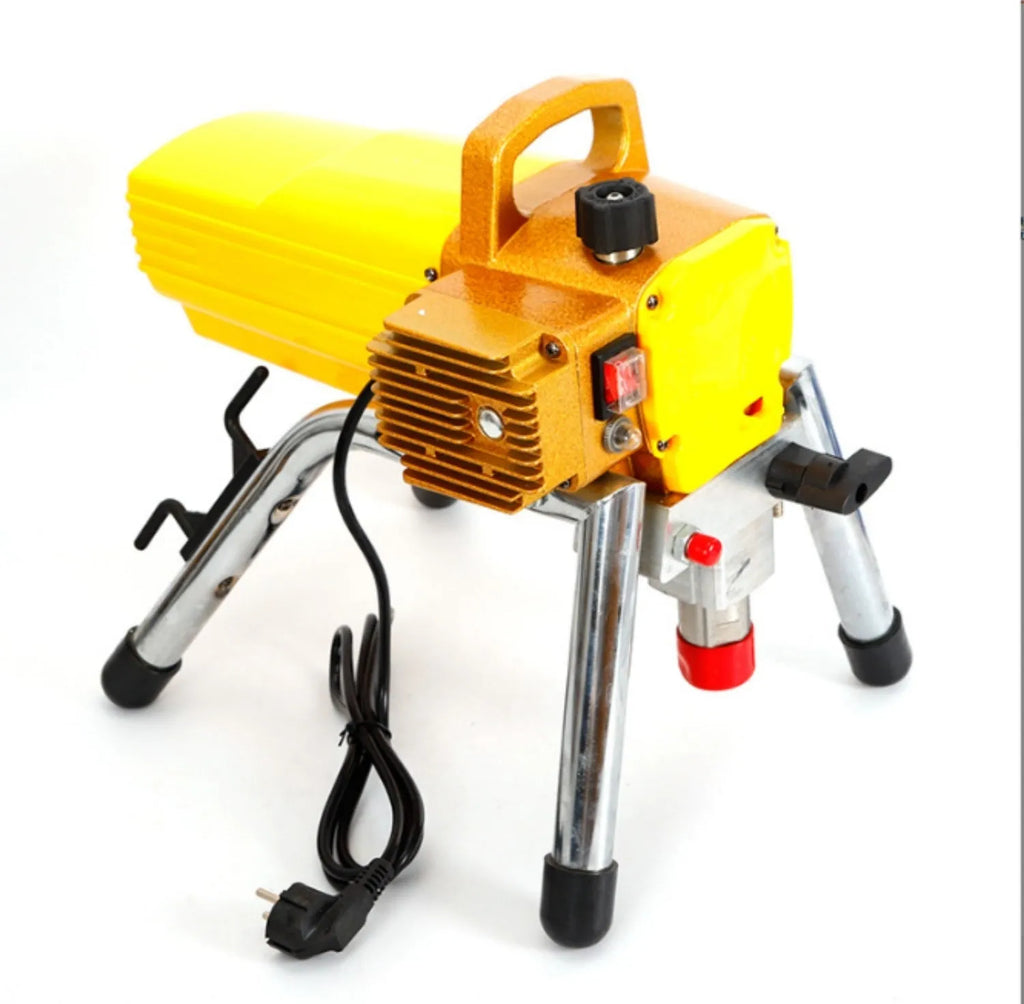 Blue electric airless spray painting machine with 110V plug, gauge, spray gun and extension rod