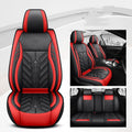 Full-leather car seat cushion with contrast stitching in a choice of four colours on a car seat.
