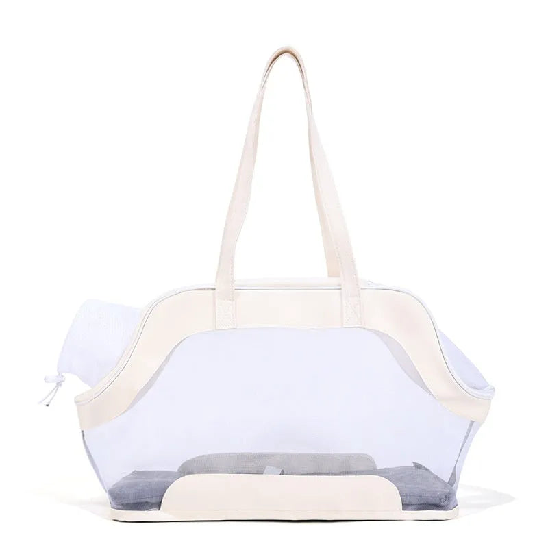 MOORPET leather pet carrier bag with 25 litre capacity in solid colour