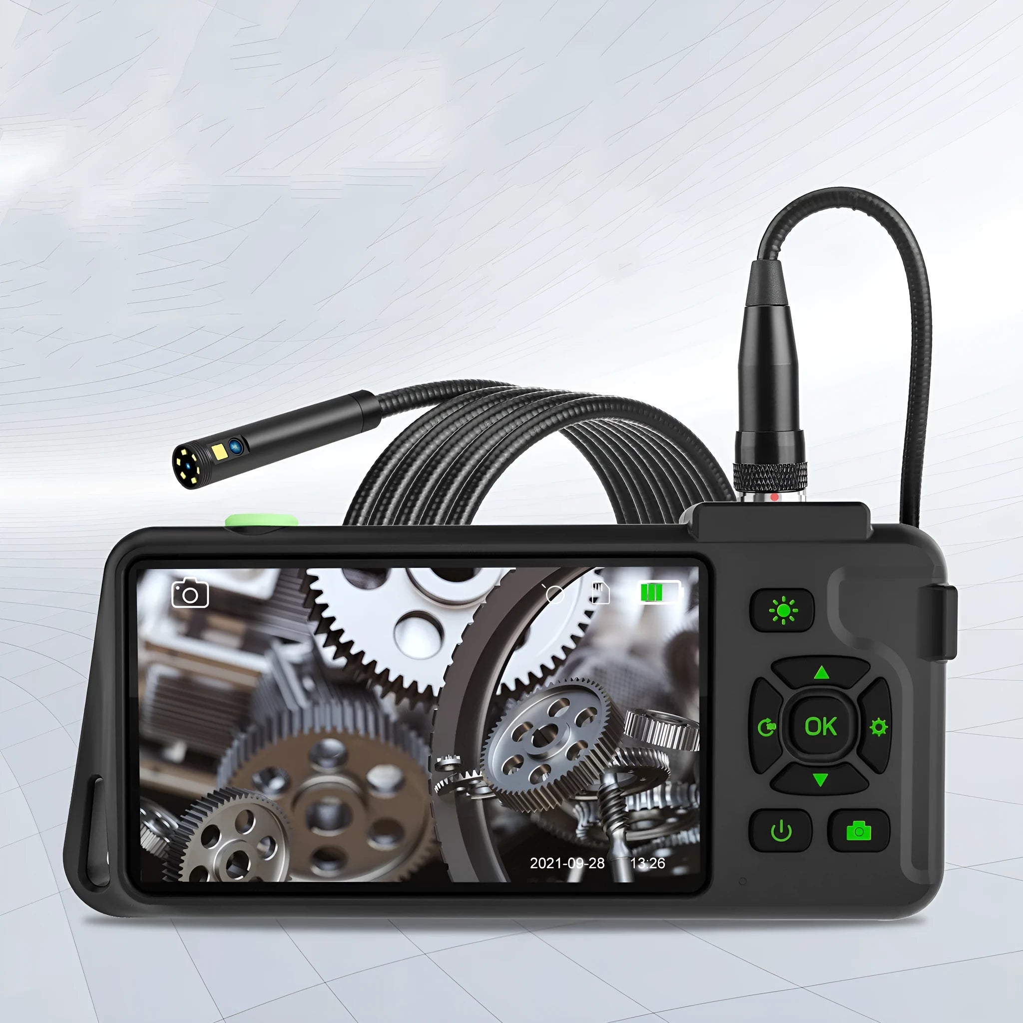Handheld automotive inspection endoscope with 4.5-inch screen and 1-metre camera cable