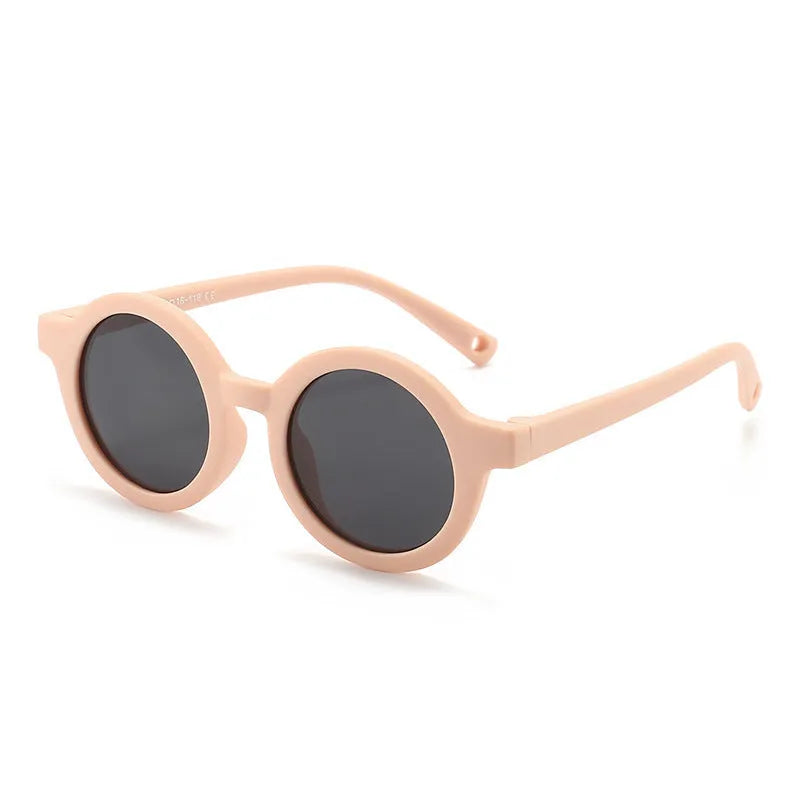 Children's round frame sunglasses with polarised TAC lenses and soft TPEE frame for ages 0-3 years