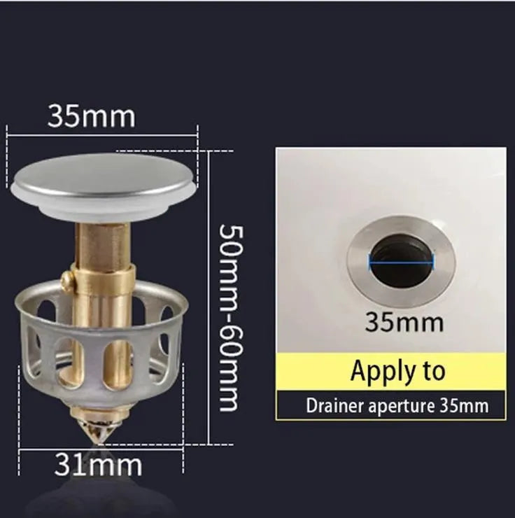 White copper kitchen sink filter element with manual press bounce for single basin artificial stone countertops