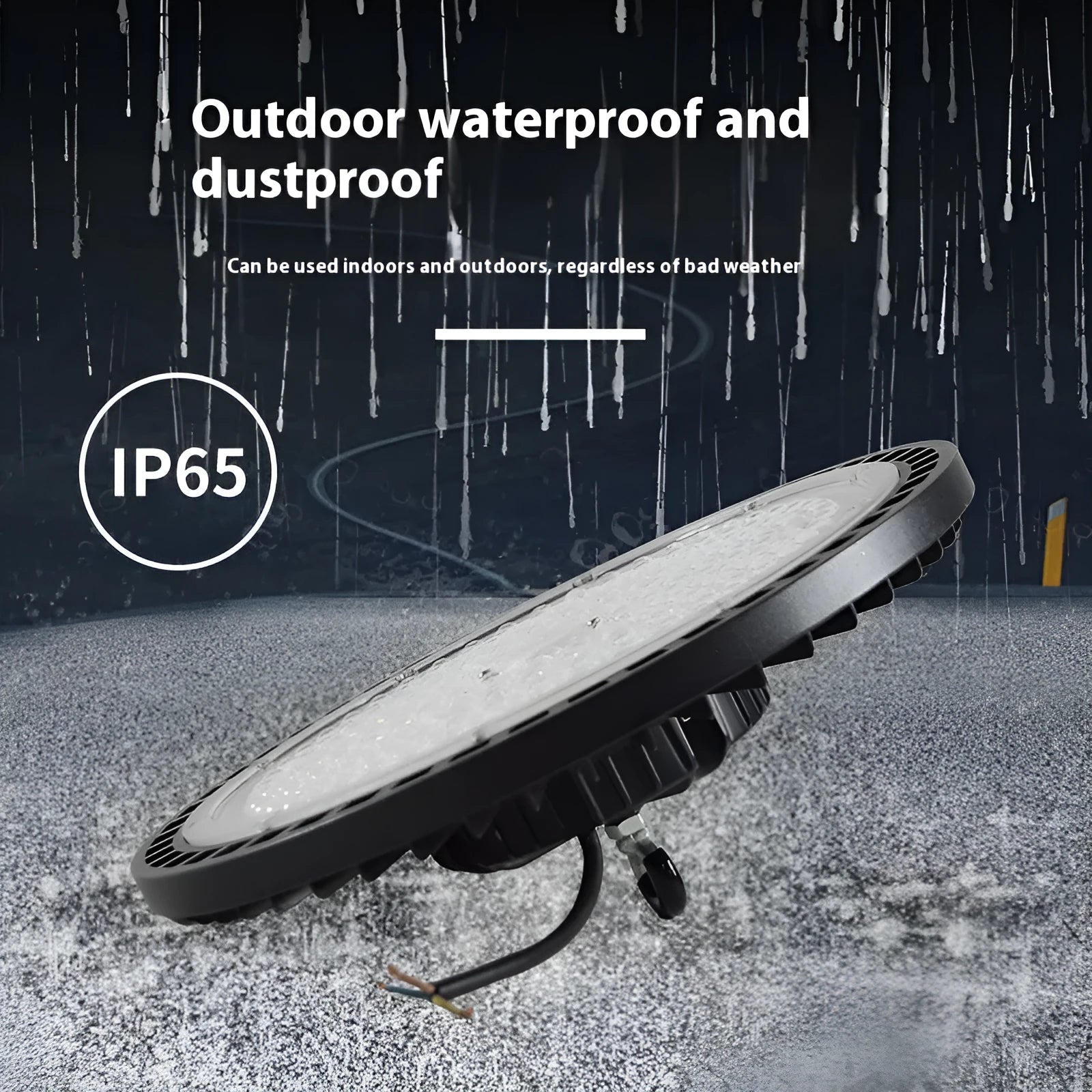 Waterproof UFO-shaped pendant lamp for industrial warehouse and factory lighting, white finish