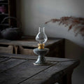 Retro split design black Shino kerosene lamp, antique handmade, 7.8cm wide 23.8cm tall, underglaze finish