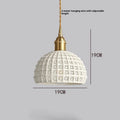 Brass ceramic single-head pendant light in all-copper finish for bedroom or dining room, 220V Nordic hanging lamp