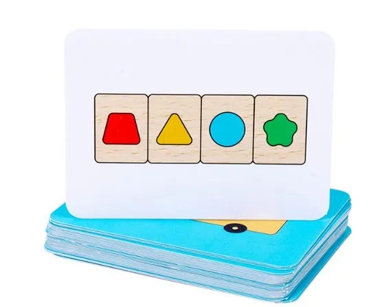 Wooden early education geometry puzzle with colour shapes, suitable for children aged 4-6 years, 30.5 x 13.5 x 3.9cm