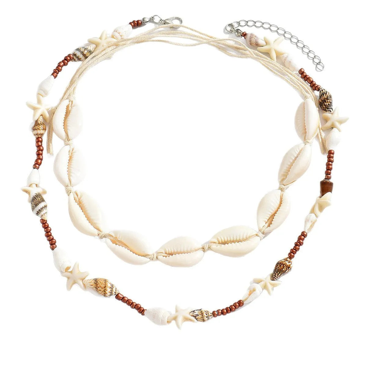 Handmade geometric shell necklace for women in X1900 colour with regular chain