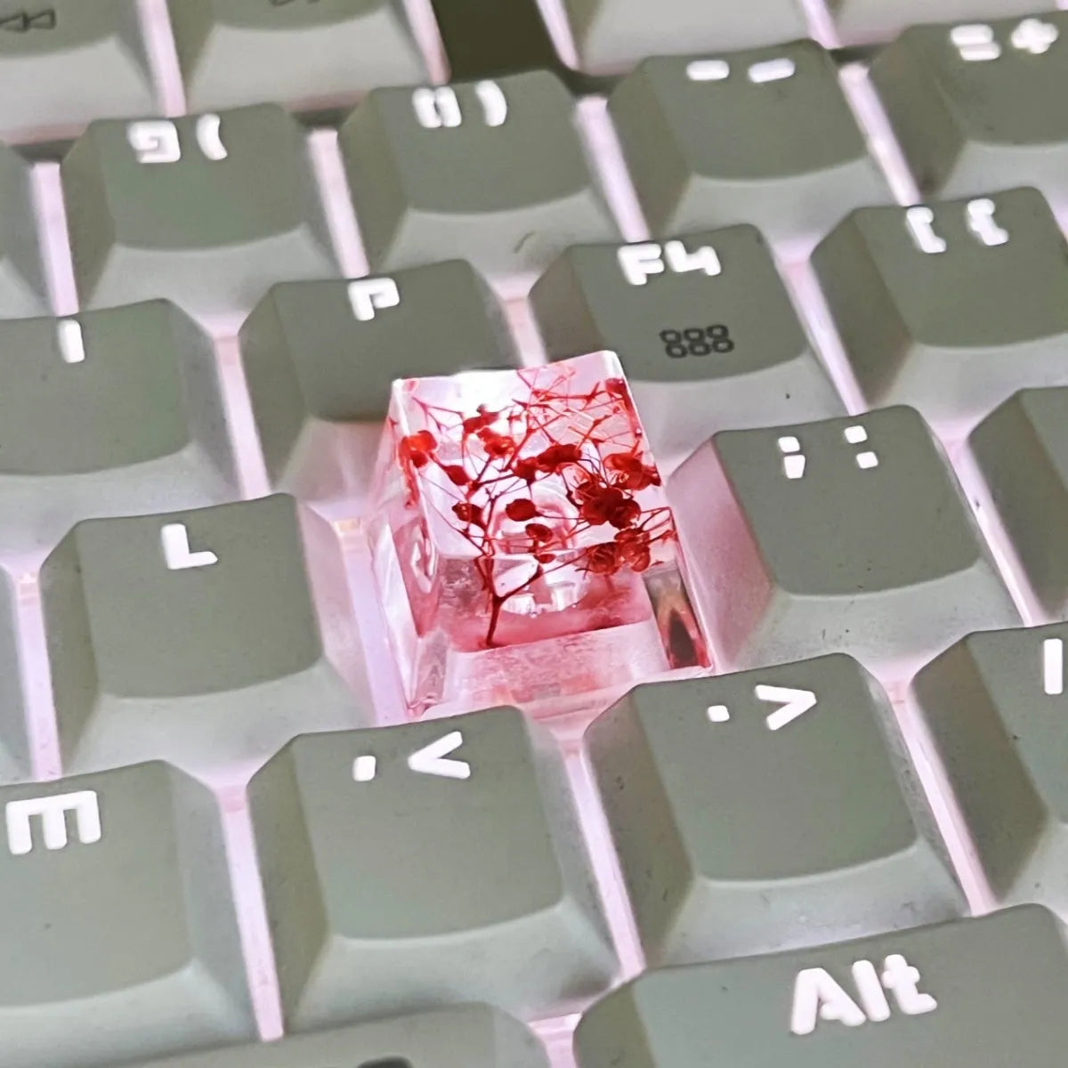 Transparent resin starry sky artisan keycap for Cherry MX mechanical keyboards in multiple colours