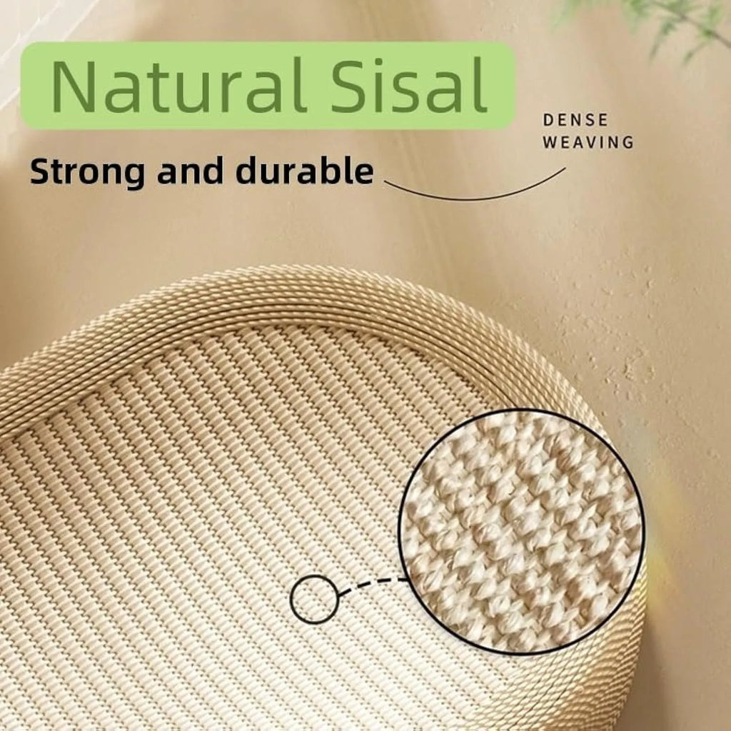 Large natural sisal cat scratching board with integrated lounge bed in dual-function design