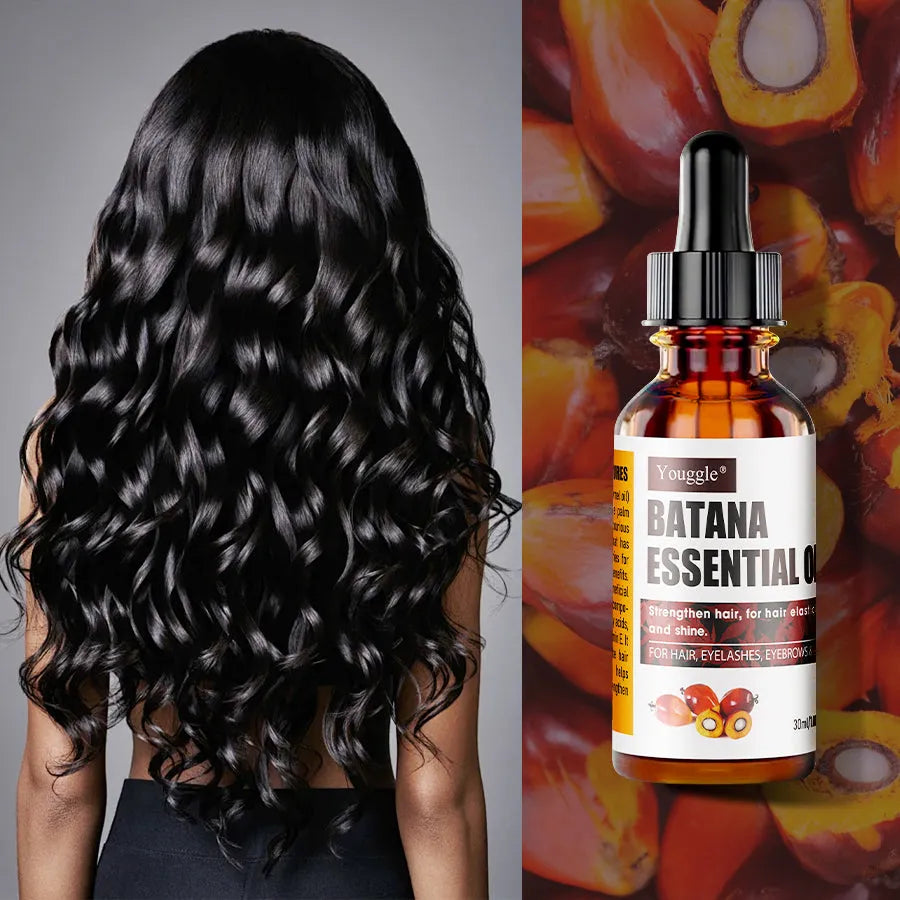 30ml bottle of organic batana essential oil for hair repair and growth
