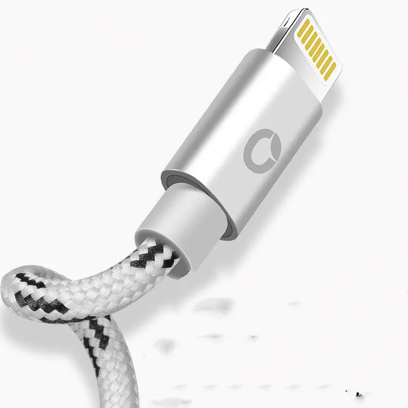Apple MFi certified grey nylon braided Lightning charging cable 1 metre length