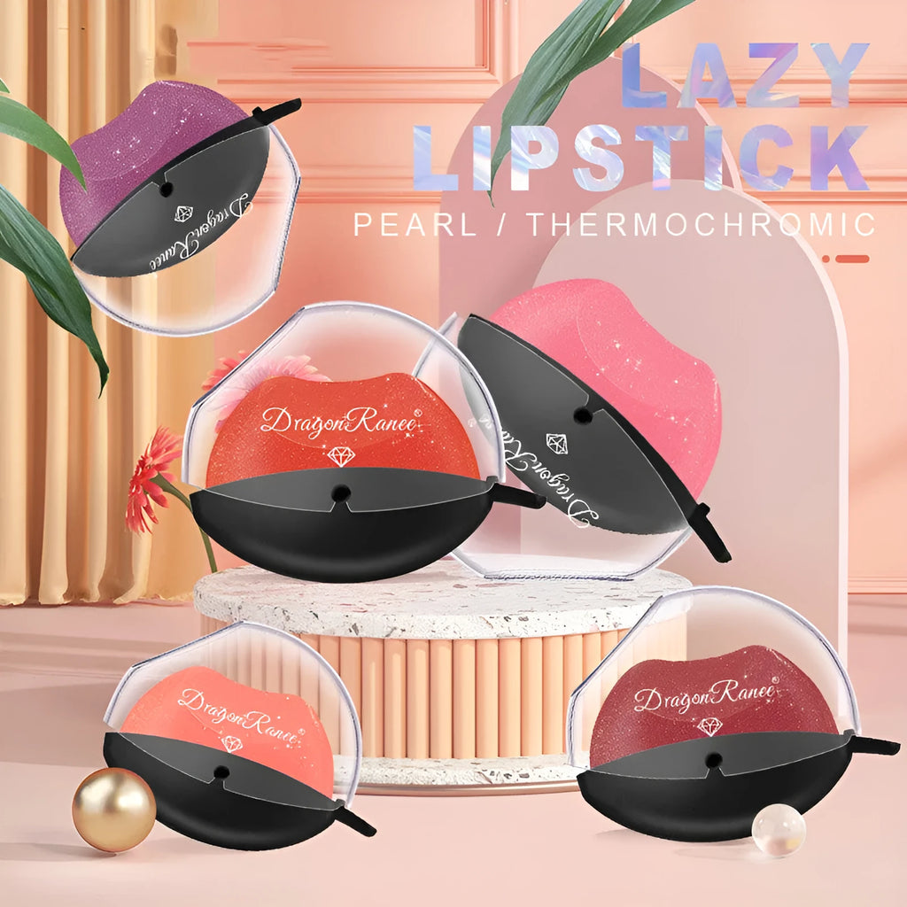 Lazy Lips pearlescent glitter lipstick 9.8g in multiple shades with golden flash water shine finish