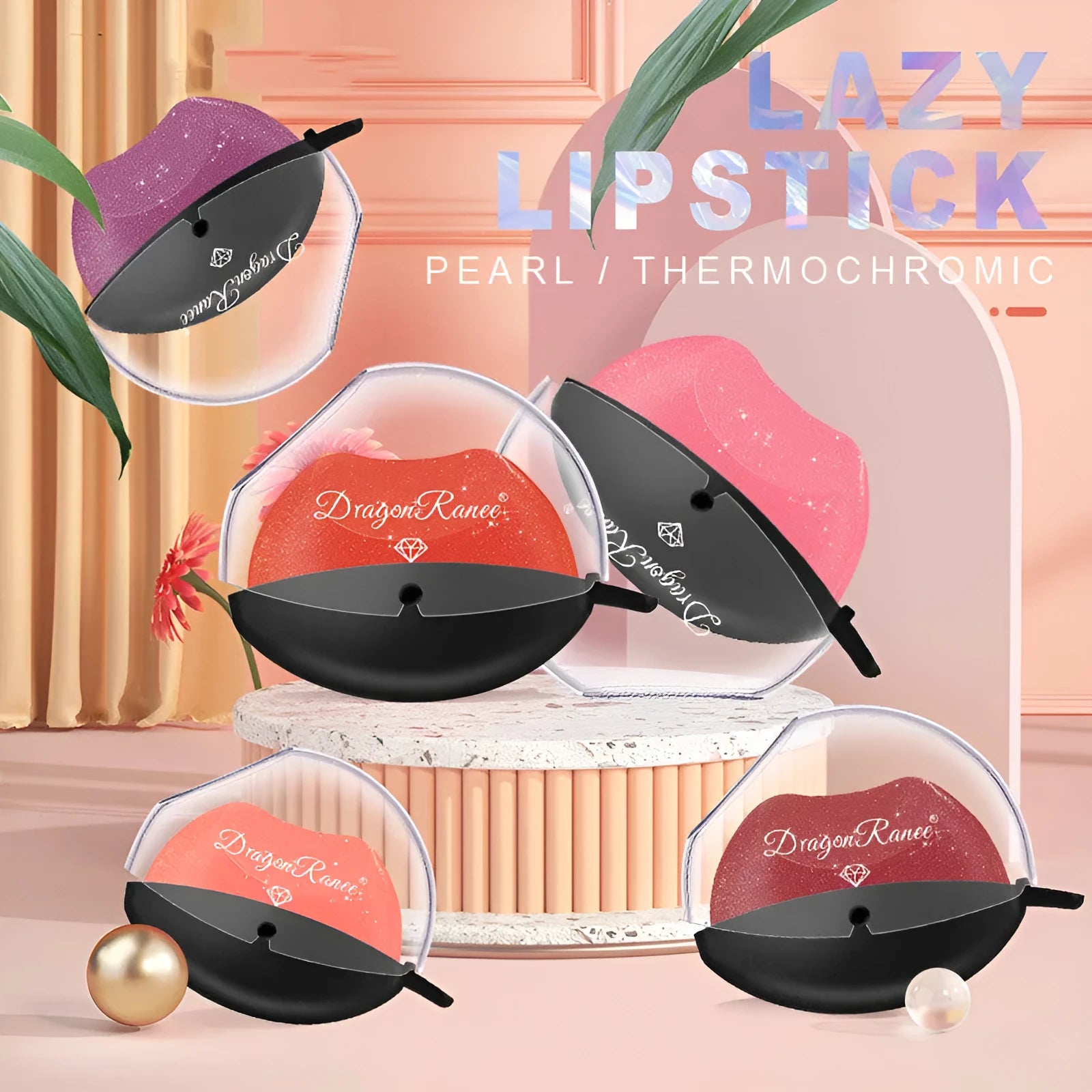 Lazy Lips pearlescent glitter lipstick 9.8g in multiple shades with golden flash water shine finish