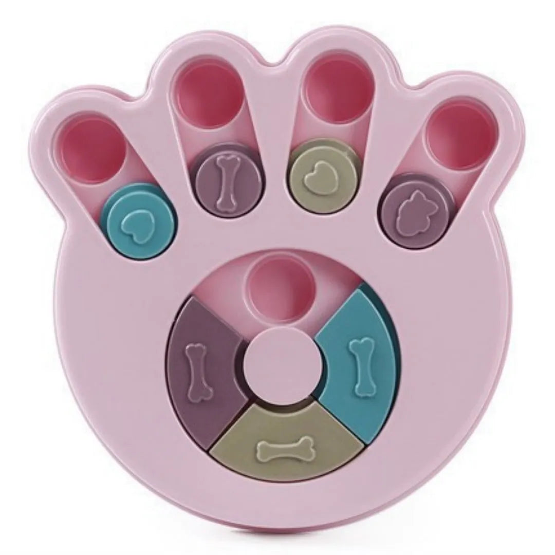 Dog interactive feeding toy in round shape with kibble, blue colour, PP material