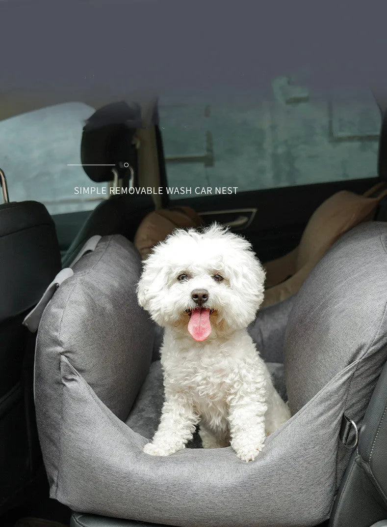 Removable washable cloth pet travel mat for small dogs and cats under 10KG with adjustable snap buckle