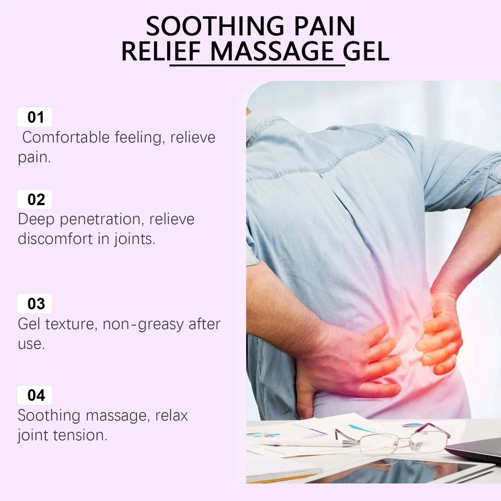100g tube of body massage gel for joint and knee care on a plain background.