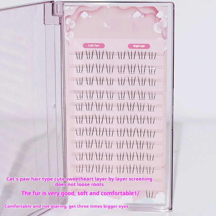 Kitten's Paw lower false eyelashes with 12-row segmented design and 4-5-6mm length