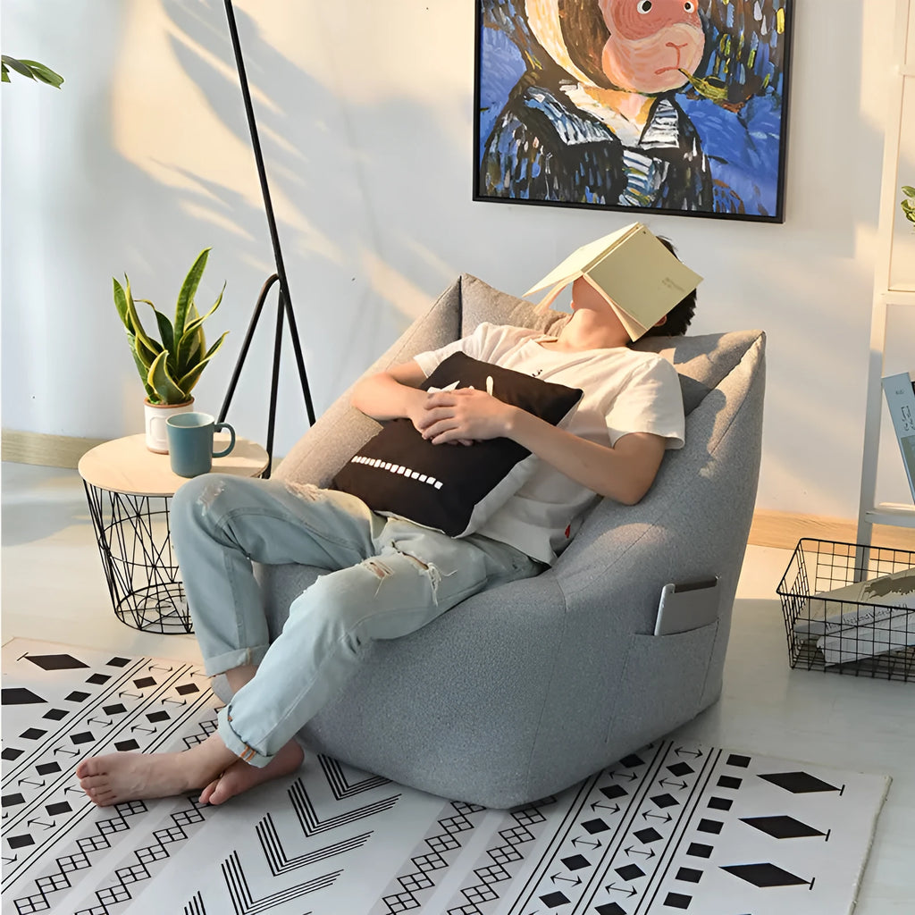 Fabric bedroom lazy sofa leisure chair in mint green with compact 66x66x70cm dimensions