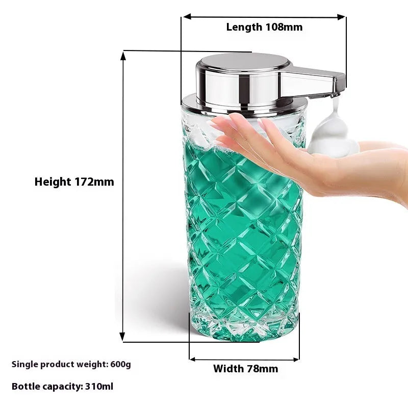 Automatic sensor soap dispenser with silver plated PET shell and USB Type-C charging port