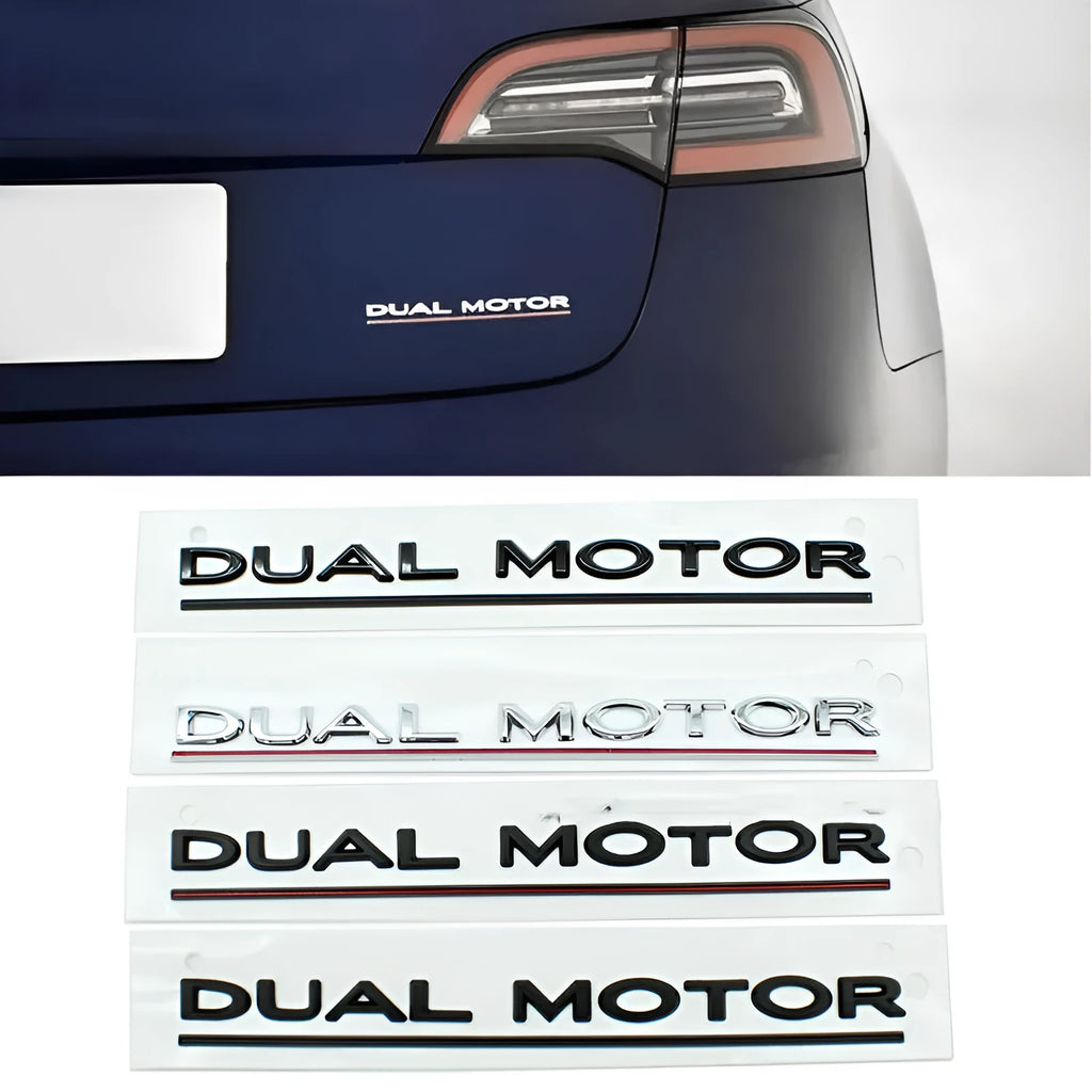 Performance English letter car sticker for Tesla Model 3 bumper in matte black finish.