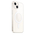 Transparent magnetic hard-shell back cover case for iPhone on a magnetic car vent mount.