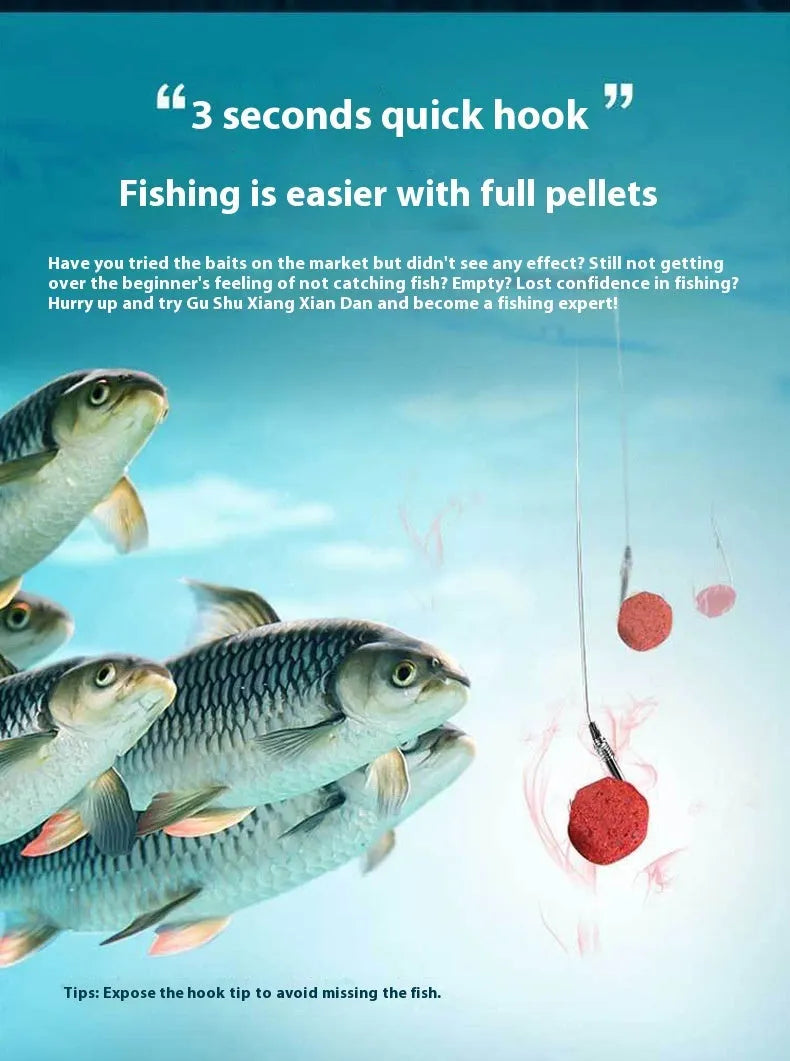 Grass green lazy particle fishing bait for crucian carp in freshwater fishing