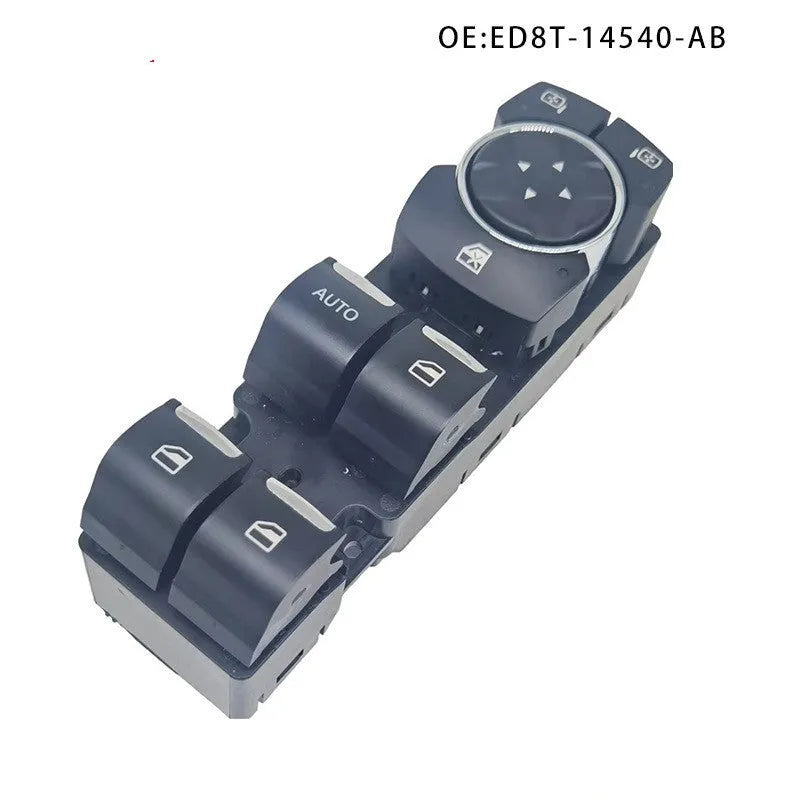 Black electric window regulator assembly for a Ford Focus car, showing motor and lift mechanism.
