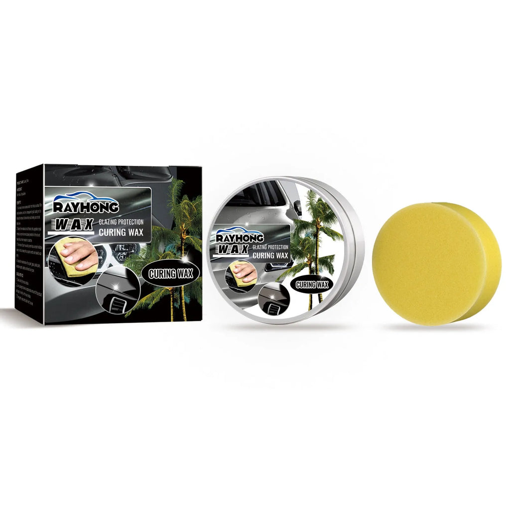 Car coating wax block and sponge applicator for paint renovation and dustproof protection