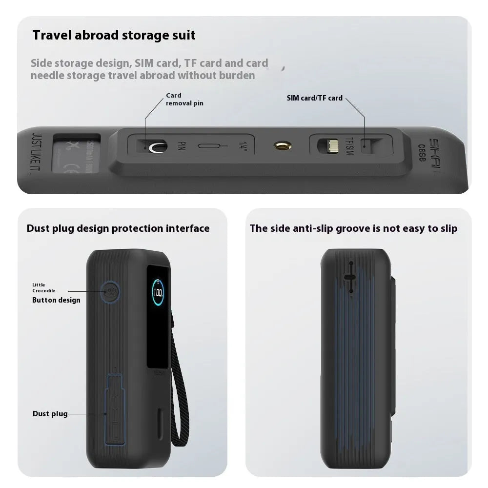 Silicone protective sleeve for Anker 165W energy cabin in classic black with cable scaling feature