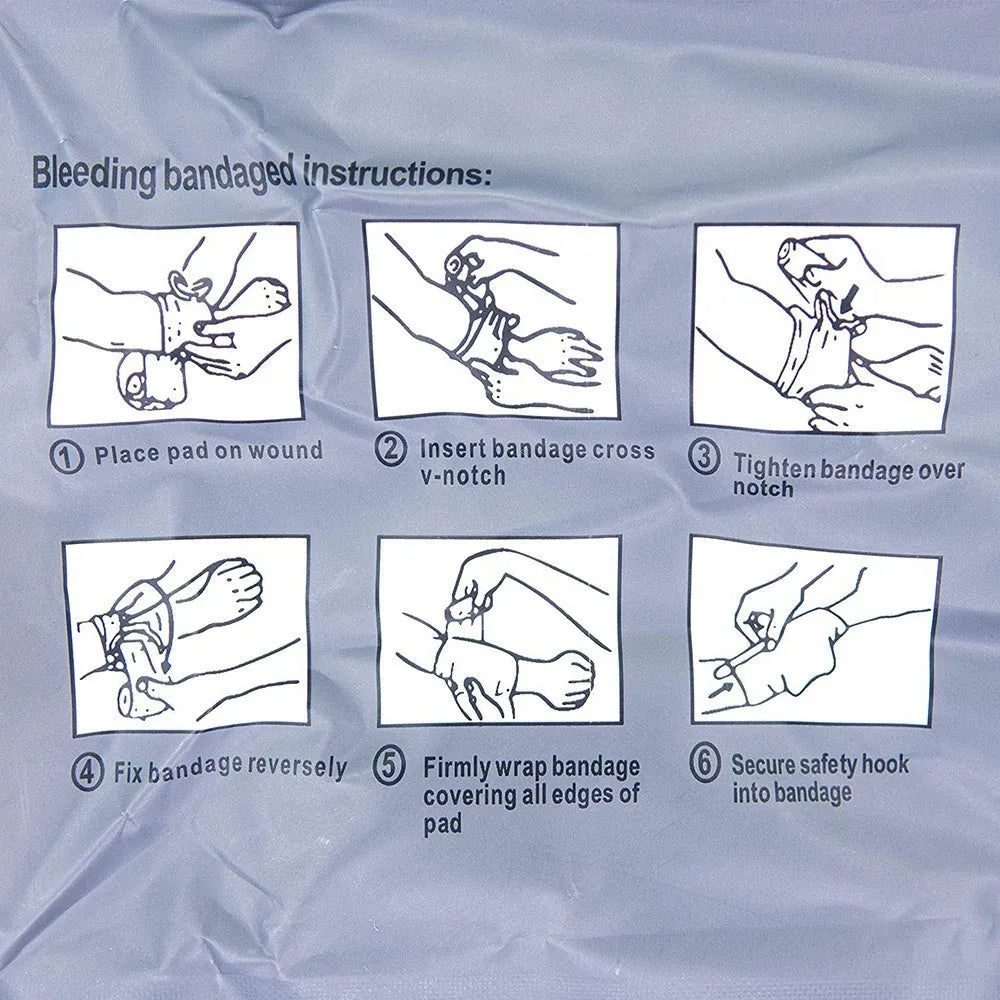 Portable outdoor haemostatic bandage with tactical gauze tape in 4-inch and 6-inch emergency sizes