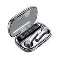 Wireless Bluetooth TWS sports headphones in earplug design with touch controls.