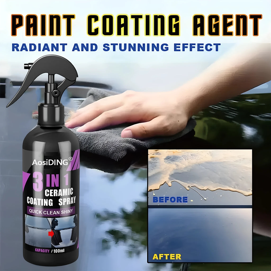 AosiDING 3in1 ceramic coating car paint protection 100ml bottle with black and gold label
