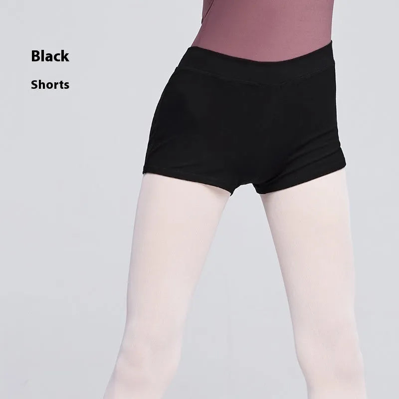 Black women's cotton dance pants for ballet practice and fitness exercise.