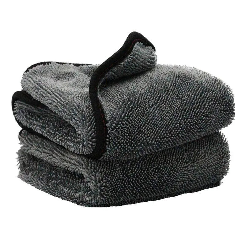 Grey microfiber car wash towel measuring 40 by 40 centimetres