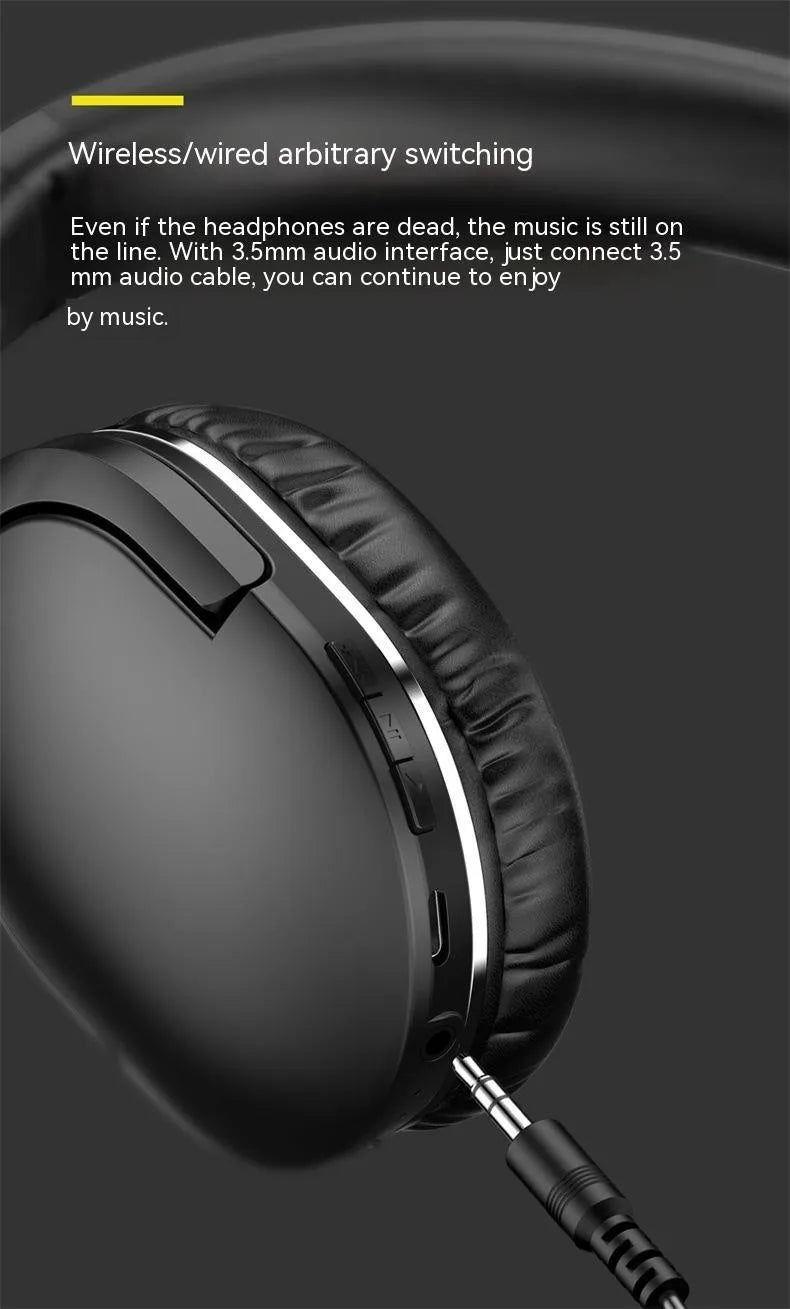 Black and white wireless Bluetooth sports headset with head-mounted design showing ear cups and headband
