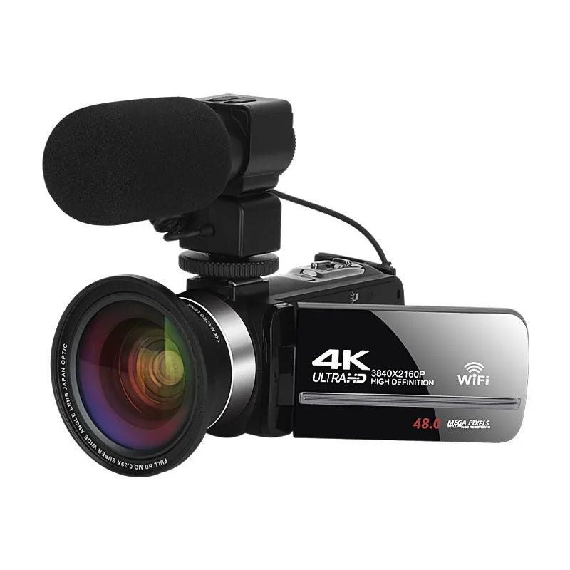 Black WIFI digital HD night vision camera with 3-inch screen and 37mm lens mount.