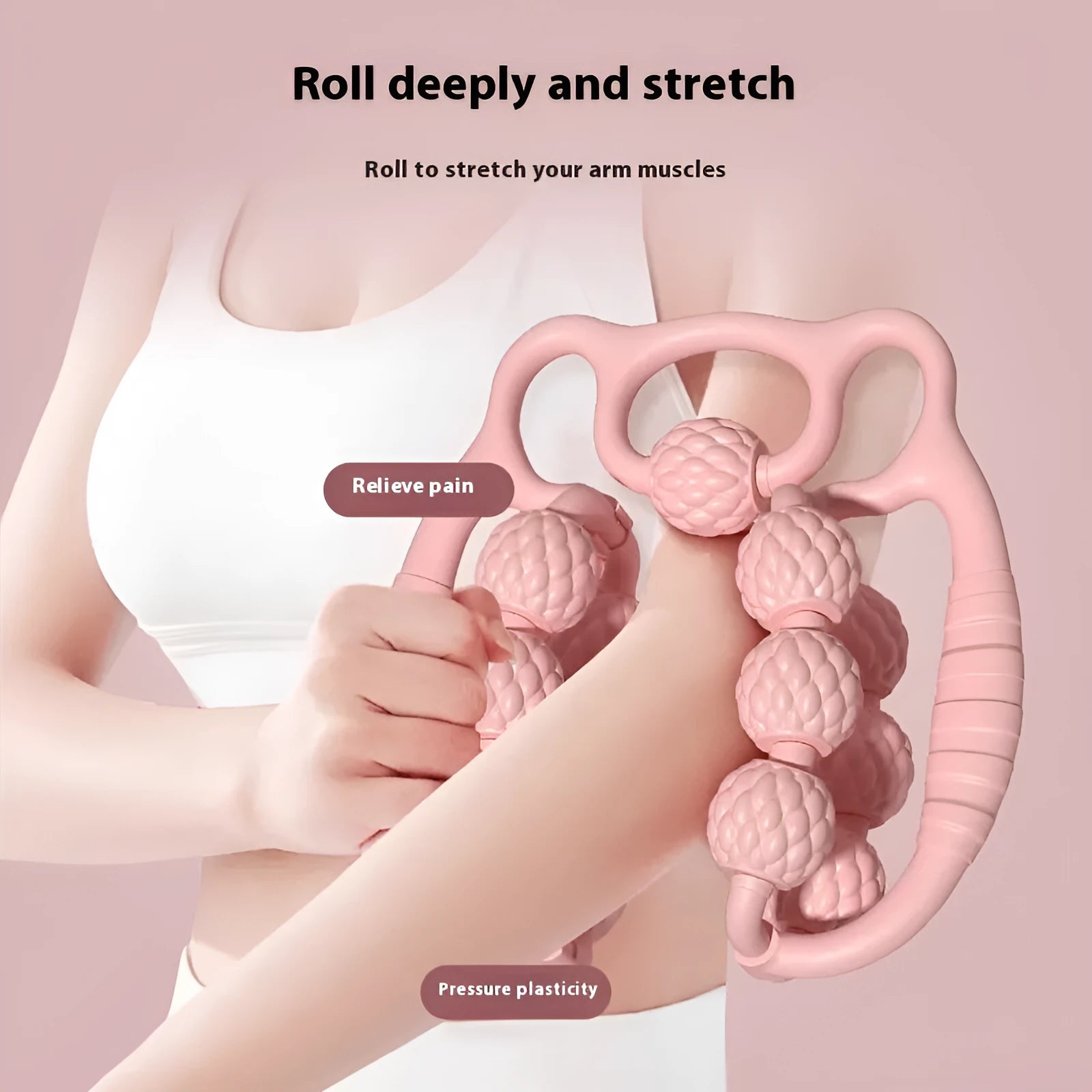 Bear Double Row Ring Clip manual leg massager in pink, green, or purple.