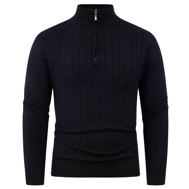 Men's casual pullover sweater in gray, long sleeve spandex blend, size M to 3XL, available in black brown gray khaki.