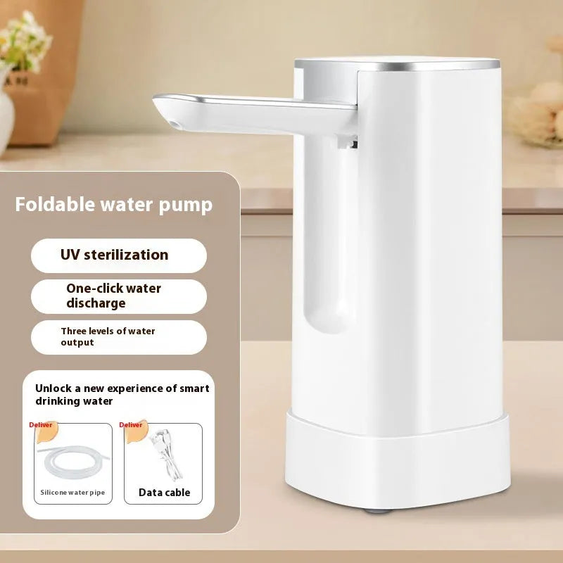 Folding water pump with LCD screen for bucket table installation