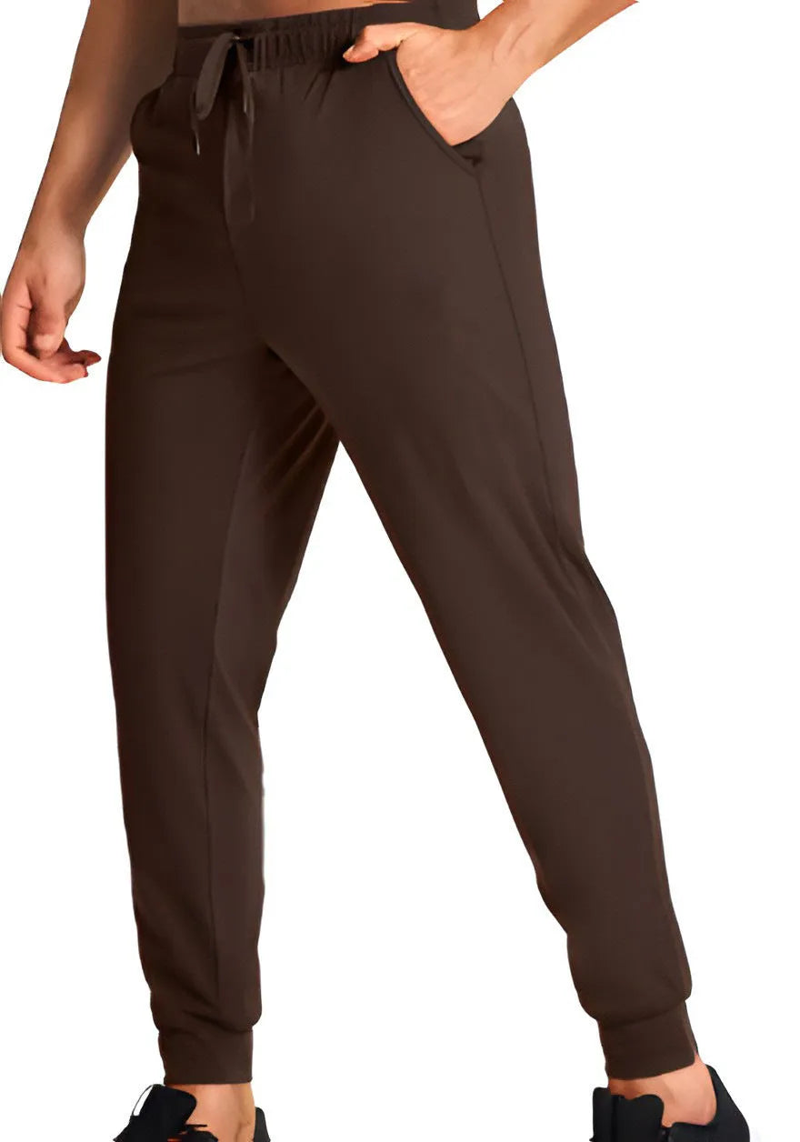 Men's loose fit casual polyester trousers in solid colour available in multiple sizes