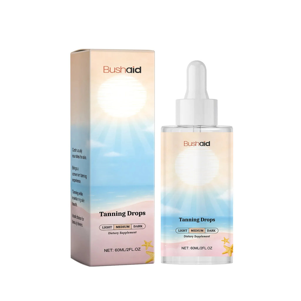 No Sunlight Tanning Drops Body Care Kit with 60ml tanning serum in glass bottle